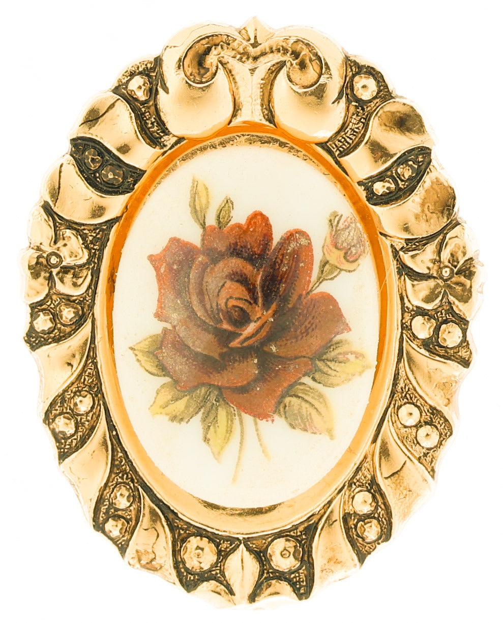 Vintage Rose Scarf Clip – Baroque Romance