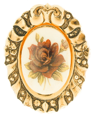 Vintage Rose Scarf Clip – Baroque Romance